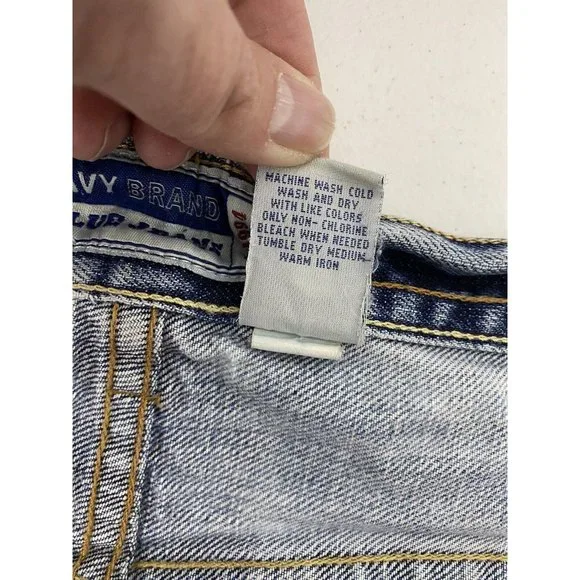 Old Navy Blue Jeans Men's 38x30 Distressed Y2K - Picture 4 of 11